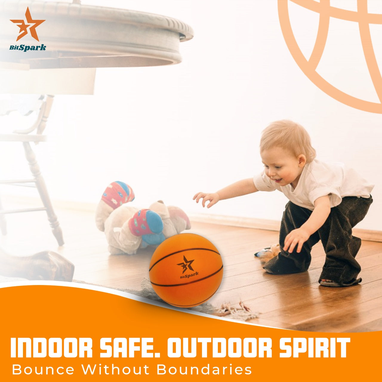 BitSpark Silent Basketball-Durable Indoor & Outdoor for All Courts